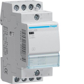 Контактор 25A, 4НВ, 230В, Hager ESC425 ESC425 фото