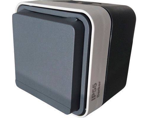 Розетка з заземленням накладна сіра IP55 W.1 Berker 47403515 47403515 фото