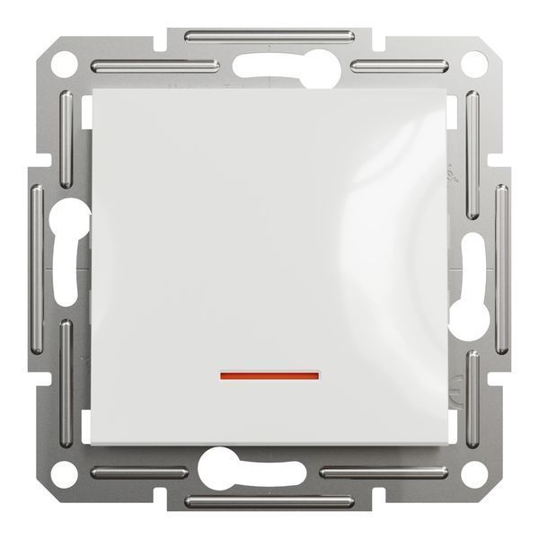 Вимикач 1-клавішний з підсвіткою без рамки білий Asfora Schneider Electric EPH1470121 EPH1470121 фото