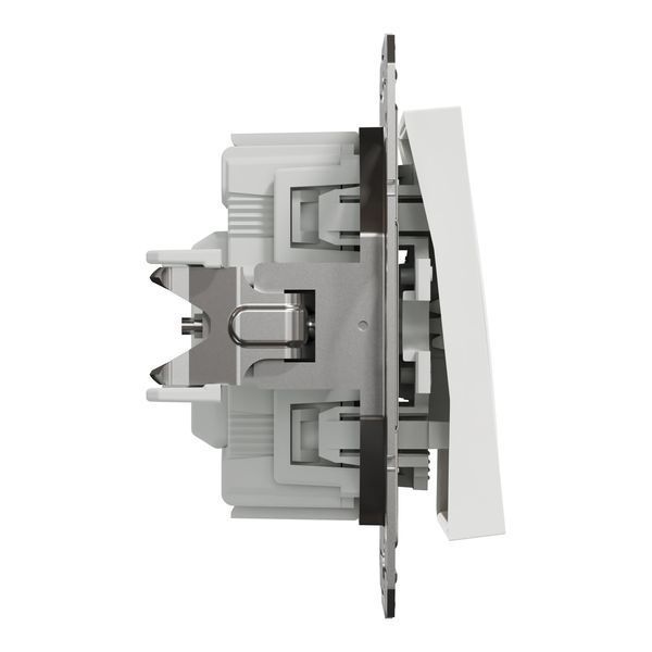 Вимикач 1-клавішний з підсвіткою без рамки білий Asfora Schneider Electric EPH1470121 EPH1470121 фото