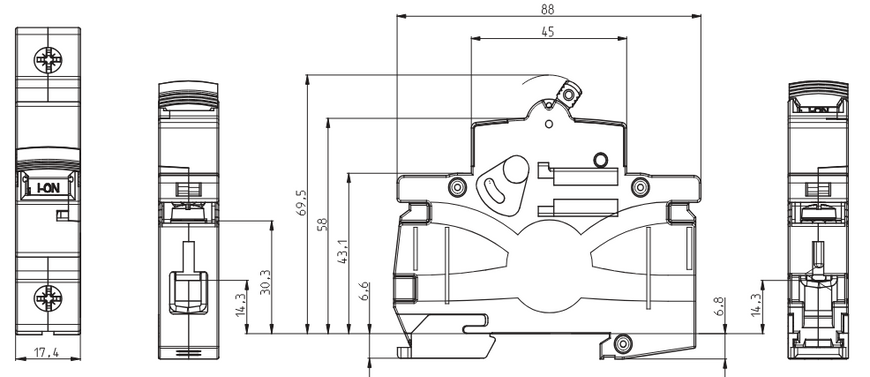 Автоматический выключатель 1 полюс 25А C 4.5kA ETIMAT S4 1910032 1910032 фото
