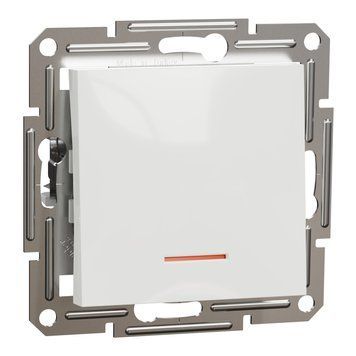 Перемикач 1-клавішний з підсвіткою без рамки білий Asfora Schneider Electric EPH1570121 EPH1570121 фото