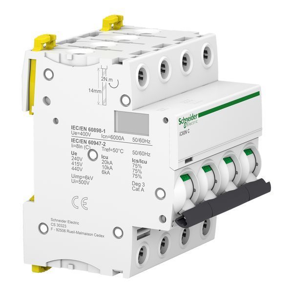 Автоматический выключатель Acti9 iC60N 4 полюса 63А C 6kA Schneider Electric A9F79463 A9F79463 фото