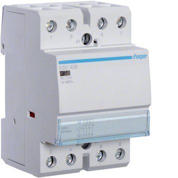Контактор 25A, 3НВ+1НЗ, 230В, Hager ESC428 ESC428 фото