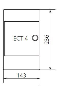 Щит 4 модуля ECT4PO накладной белая дверь ETI 1100141 1100141 фото