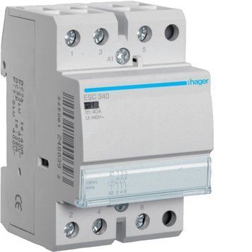 Контактор 40A, 3НВ, 230В, Hager ESC340 ESC340 фото