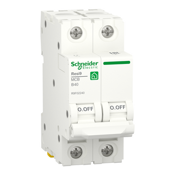 Автоматический выключатель Resi9 2 полюса 40А B 6kA Schneider Electric R9F02240 R9F02240 фото