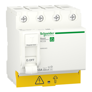 Пристрій захисного відключення Resi9 4 полюси 63A 300mA тип А-S 6kA Schneider Electric R9R65463 R9R65463 фото