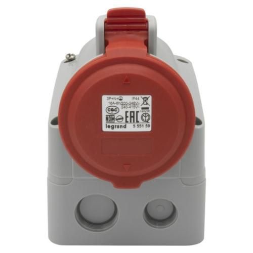 Розетка накладная 16A 3К+Н+З 415В IP44 P17 Tempra Pro 555159 555159 фото