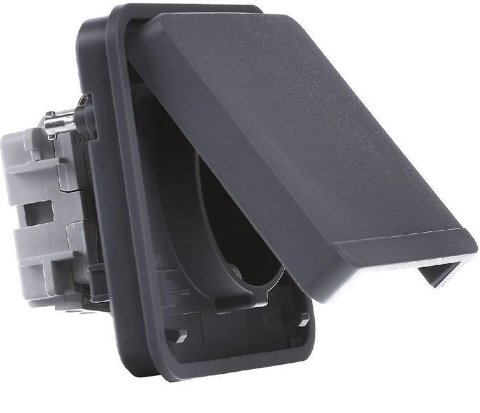 Розетка с заземлением встраиваемая серая IP55 W.1 Berker 47063525 47063525 фото