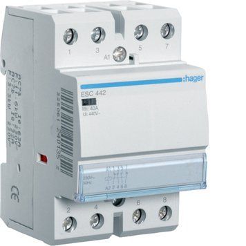Контактор 40A, 2НВ+2НЗ, 230В, Hager ESC442 ESC442 фото