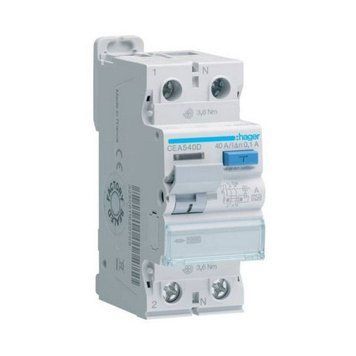 Устройство защитного отключения 2 полюса 40A 100mA тип A 6kA Hager CEA240D CEA240D фото