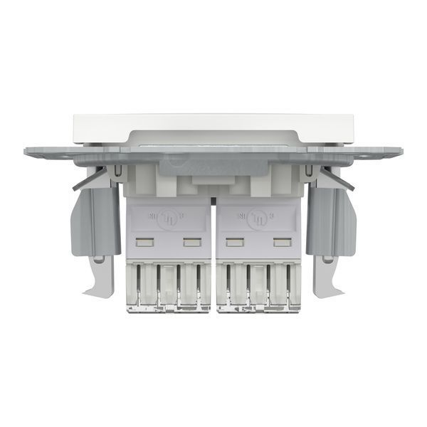 Розетка RJ45 подвійна Cat 5e UTP без рамки біла Asfora Schneider Electric EPH4470121 EPH4470121 фото