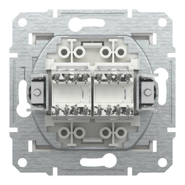 Розетка RJ45 подвійна Cat 5e UTP без рамки біла Asfora Schneider Electric EPH4470121 EPH4470121 фото