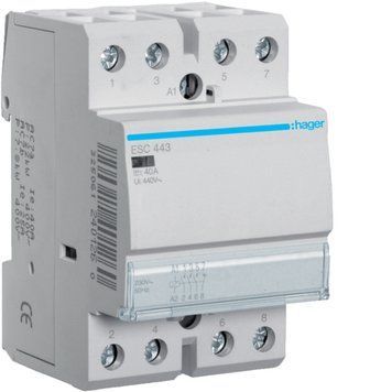 Контактор 40A, 3НВ+1НЗ, 230В, Hager ESC443 ESC443 фото