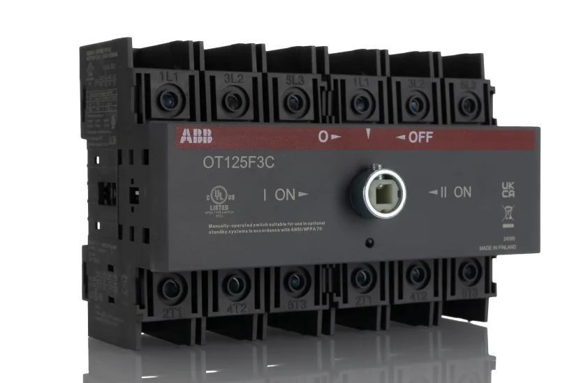 OT125F3C Переключатель нагрузки I-0-II, 3 полюса 125А, ABB 1SCA105037R1001 1SCA105037R1001 фото