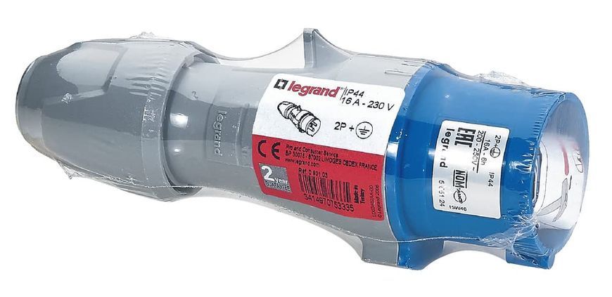 Вилка прямая 16A 2К+З 230В IP44 P17 Tempra Pro 555124 555124 фото