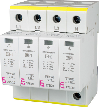 Ограничитель перенапряжения ETITEC C T2 275/20 (4+0) 4p ETI 2440395 2440395 фото