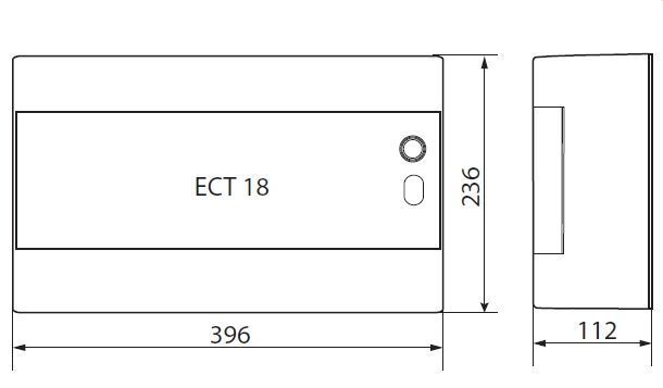 Щит 18 модулів ECT18PT зовнішній прозорі двері ETI 1101002 1101002 фото