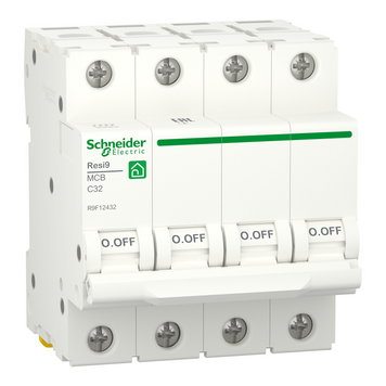 Автоматический выключатель Resi9 4 полюса 32А C 6kA Schneider Electric R9F12432 R9F12432 фото