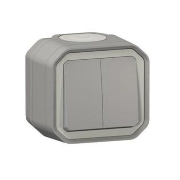 Перемикач 2-клавішний накладний сірий IP55 Plexo Legrand 069715L 069715L фото
