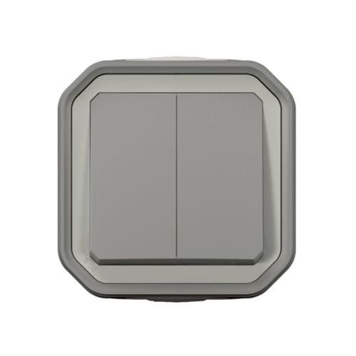 Перемикач 2-клавішний накладний сірий IP55 Plexo Legrand 069715L 069715L фото