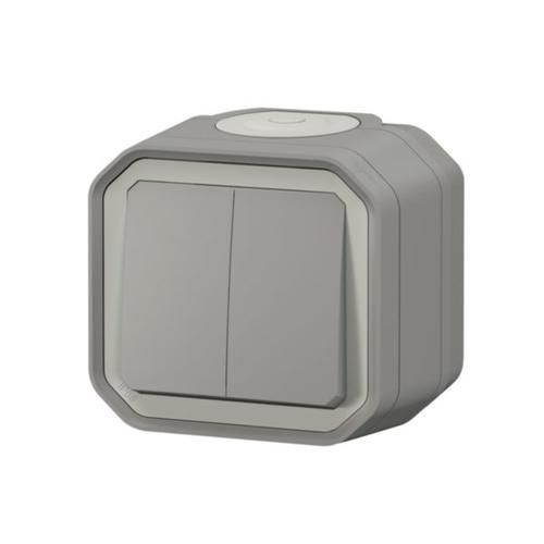Перемикач 2-клавішний накладний сірий IP55 Plexo Legrand 069715L 069715L фото