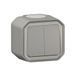 Перемикач 2-клавішний накладний сірий IP55 Plexo Legrand 069715L 069715L фото 1