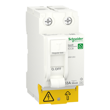 Пристрій захисного відключення Resi9 2 полюси 63A 30mA тип A 6kA Schneider Electric R9R61263 R9R61263 фото