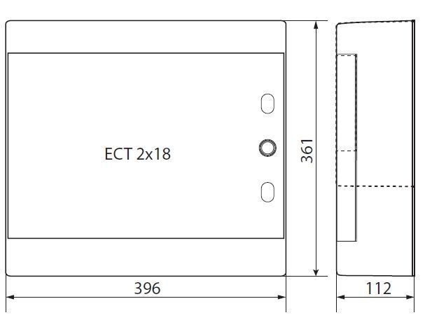 Щит 36 модулей ECT2x18PT накладной белая дверь ETI 1101081 1101081 фото