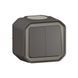 Перемикач 2-клавішний накладний антрацит IP55 Plexo Legrand 069775L 069775L фото 1