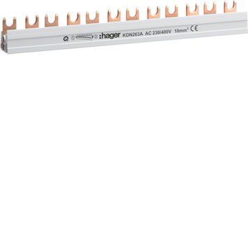 Шина фазна 2P 10мм&sup2; 12M Hager KDN263A KDN263A фото