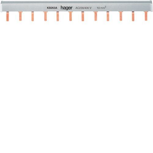 Шина гребінчаста 2P 10мм&sup2; 12M Hager KB263A KB263A фото