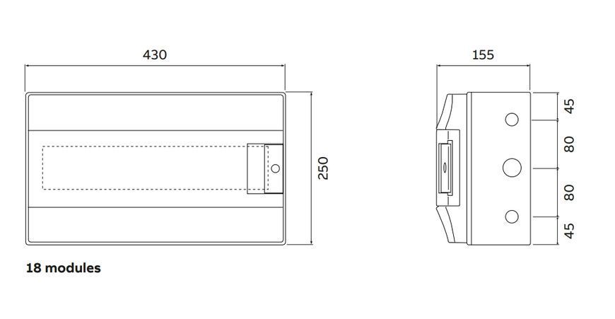 Щит Mistral IP65 зовнішній 18 модулів прозорі двері ABB 1SLM006501A1203 1SLM006501A1203 фото