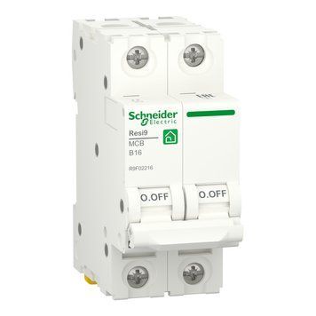 Автоматичний вимикач Resi9 2 полюси 10А B 6kA Schneider Electric R9F02216 R9F02216 фото
