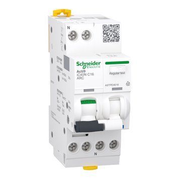 Автоматический выключатель с дуговой защитой Acti9 iC40 ARC 1P+N 16A C 6kA Schneider Electric A9TPE4616 A9TPE4616 фото