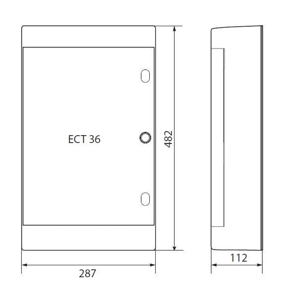 Щит 36 модулів ECT36PO зовнішній білі двері ETI 1101009 1101009 фото