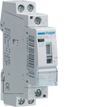 Контактор с ручным управлением 16A, 2НО, 230В, Hager ERC216 ERC216 фото