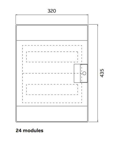 Щит Mistral IP65 зовнішній 24 модулі прозорі двері ABB 1SLM006501A1204 1SLM006501A1204 фото
