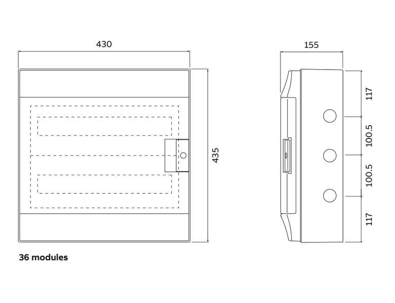 Щит Mistral IP65 зовнішній 36 модулів прозорі двері ABB 1SLM006501A1205 1SLM006501A1205 фото