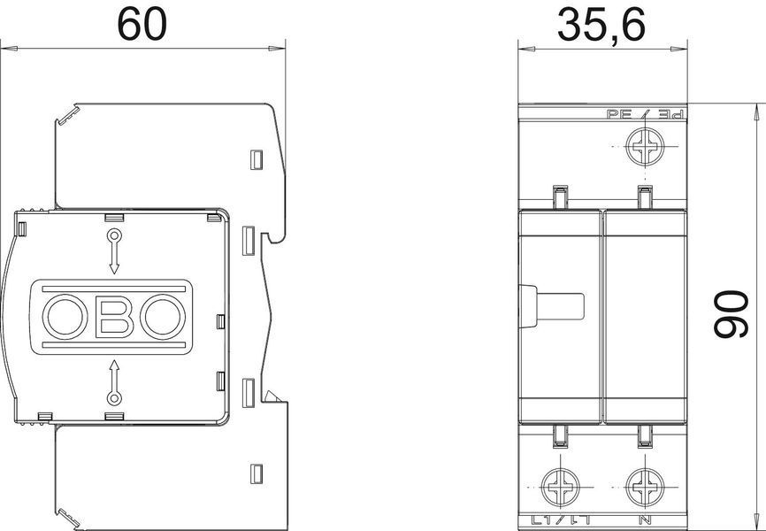 Ограничитель перенапряжения Тип II V20-C 1+NPE-280 OBO Bettermann 5094650 5094650 фото