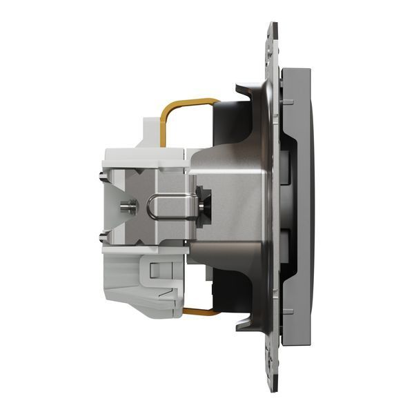 Розетка з з/к і шторками антрацит Asfora Schneider Electric EPH2900271 EPH2900271 фото